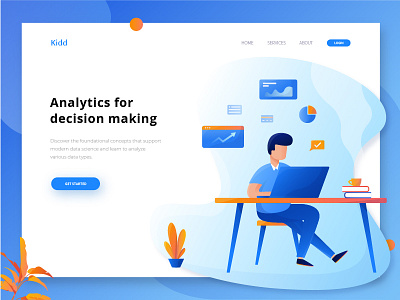 Exploration : Header Illustration for analytics website analytics header hero image homepage illustration landing page uiux vector