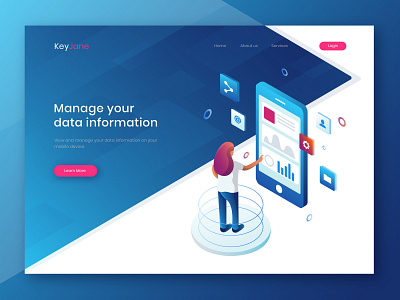 Exploration : illustration for data management website data management header illustration isometric landing page mobile app uiux