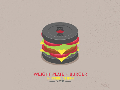 Weight Plate + Burger Design burger icon illustration mingren plate ui weight