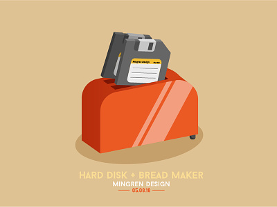 Hard Disk + Bread Maker Design bread creative design hard disk icon illustration logo mingren ui