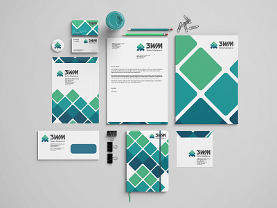 3wm stationery branding branding and identity logo stationery design