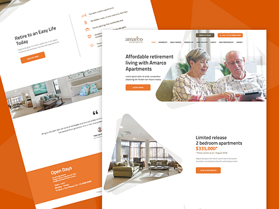 Web Design Proposal for Amarco Apartments design homepage design real estate retirement home web design website website design