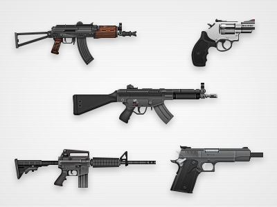 Guns guns icons illustration inventory items photoshop