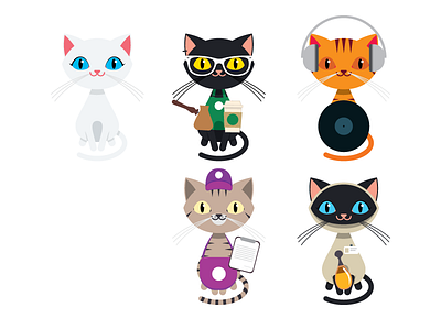 Cats with jobs cat illustration job meow nya purr