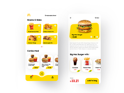 Mcdonalds ui design app apple pie burger buy chicken color delicious delicious food food food and drink mcdonalds page snacks sides ui uiux ux 产品 概念设计 设计 🍔