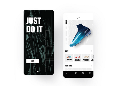 nike ui design 2020 app black color design dribbble gui just do it nike nike air max nike shoes page running soprt ui ux white