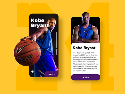 Kobe Bryant 24 app basketball design system gui guide kobe kobebryant moblie page ui ux