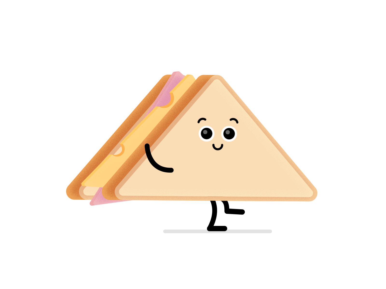The Jolly Sandwich aftereffects animation character design food illustration illustrator sandwich walkcycle