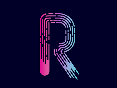 R is for... brushes custom brushes design gradient colour illustration illustrator lettering monogram type typography vector