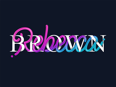 3D Interlaced Type 3d design gradient gradient colour illustration illustrator lettering photoshop script type typography