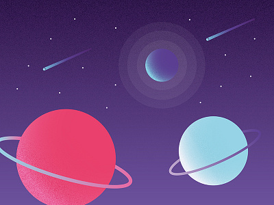 I Need Space design gradient grain illustration illustrator planets sky space texture