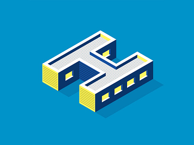 36 Days of Type: H 36days h 36daysoftype 3d 3d letters design illustration illustrator isometric isometric letter letter type typography