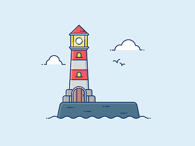 36 Days of Type: L 36days l 36daysoftype design illustration illustrator letter lettering lighthouse nautical sea seaside type typography
