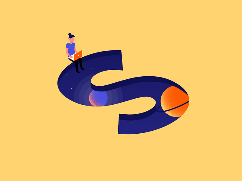 36 Days of Type: S lettering illustrator design illustration 3d isometric galaxy space typography type letter 36days-s 36daysoftype