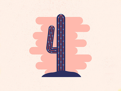 36 Days of Type: 4 36days 4 36daysoftype cactus desert design illustration illustrator letter lettering numbers type typography