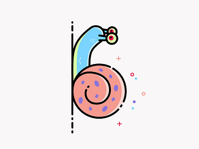 36 Days of Type: 6 36days 6 36daysoftype cartoon character design illustration illustrator letter lettering numbers patrick snail spongebob type typography