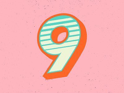 36 Days of Type: 9 36days 9 36daysoftype design illustration illustrator letter lettering art numbers retro texture type typography vintage