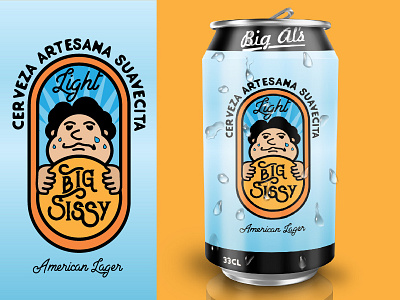 Big Sissy Beer Label beer charaster comedy cry funny label man sad sissy