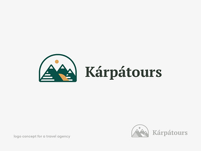 Kárpátours - travel agency logo concept agency branding identity logo mountain travel