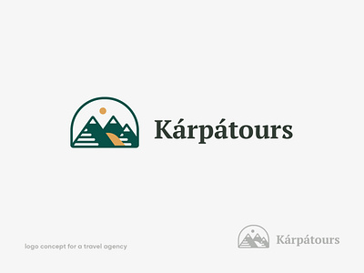 Kárpátours - travel agency logo concept