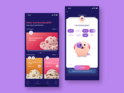 Gömböc - Ice Cream for Dogs - iOS app app design design app dog first shot ice cream ios ios app mobile pet screen