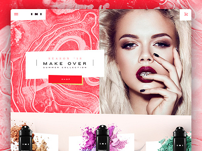 INI Makeup Website Concept concept design makeup ui website