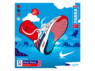 Nike Air Max 1 - Parra aur max blue branding design graphic design illustration logo nike parra shpes sneakers typography ui