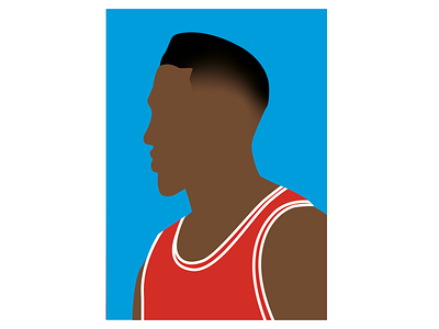 Scottie Pippen - Portrait basketball chicago bulls flat graphic design illustration michael jordan minimal portrait vector