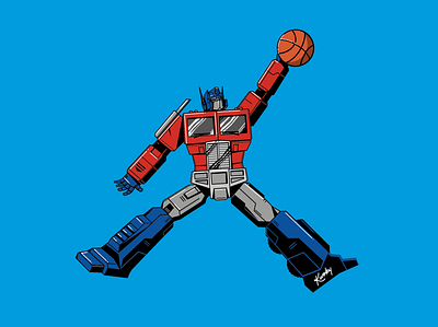 Air Prime autobot basketball illustration jordan jumpman optimus prime robots transformers vector