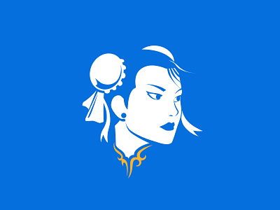Street Fighter - Chun Li 2d blue capcom character chun li clean design faces flat girl graphic design icon illustration kungfu logo minimal portrait ryu streetfighter vector