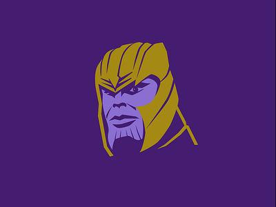 Thanos 2d avengers character clean design faces flat graphic design icon illustration minimal portrait vector