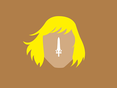 Masters of the Universe - HeMan 2d character clean design faces flat graphic design heroes icon illustration minimal portrait sword vector yellow