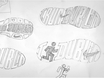 Nike - I Run Dublin Logo Sketches branding clean concept design graphic design icon icons logo minimal nike running sketches typography