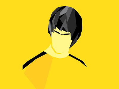 Bruce Lee - Portrait 2d bruce lee character design faces flat graphic design icon illustration minimal polygon portrait vector yellow