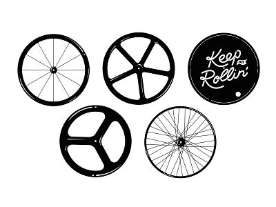 Keep on Rollin - Print 2d cycling design flat graphic design illustration lettering minimal type art typeface vector wheels