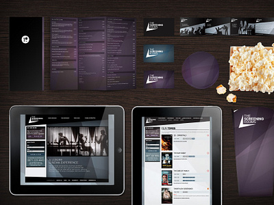 The Screening Rooms - Branding 2d branding clean design graphic design logo minimal popcorn typography vector webdesign website