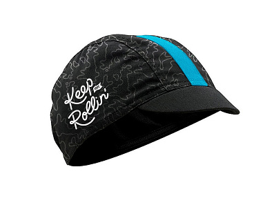 Keep on Rollin - Cycling Cap bicycle black branding camo cap cycling graphic design lettering type typedesign uk vector