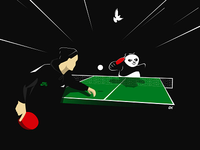 Ping Pong Panda illustration nike nike dunks panda pigeon ping pong sneaker staple table tennis vector