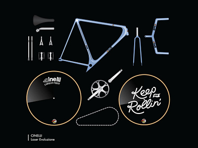 Cinelli Laser Deconstructed 2d bicycle bike cinelli clean cycle cycling deconstructed graphic design illustration laser minimal poster print vector