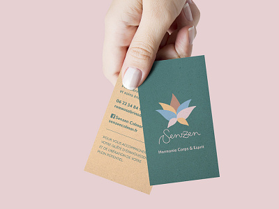 Business Cards for a Healer / Massage Therapist brand identity business card mockup
