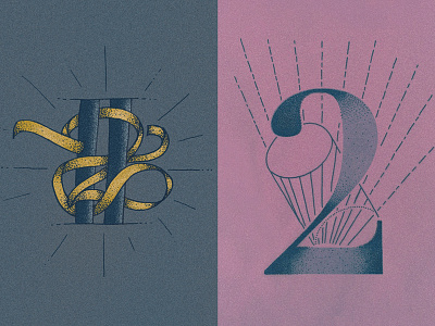 Number Two geometry graphic design hand lettering illustration lettering numbers typography