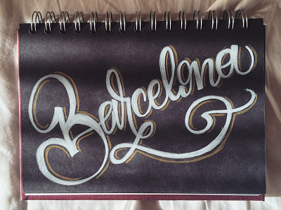 Barcelona hand lettering handmade font lettering pencil sketch sketchbook typography