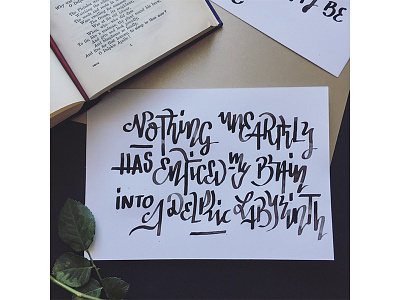Keats Calli art direction calligram calligraphic calligraphy hand lettering lettering poetry typography