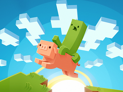 Minecraft illustration character creeper game minecraft pig