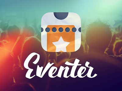 Eventer app calligraphic concert event icon logo logotype ticket