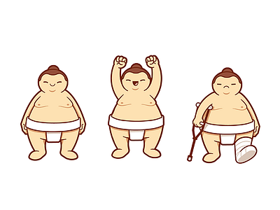 Sumo game character character clean cute design game illustration outline vector