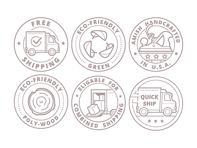Handcrafted Furniture Seals icon seal store vector wood