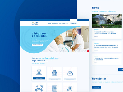 CHU UCL Namur blue design hospital ux ui webdesign website
