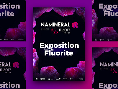 25e Bourse | Naminéral crystal design event geology layout mineral poster rebranding violet