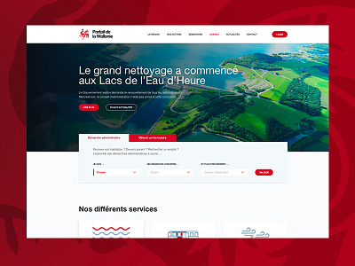 Portail de la Wallonie design red ux ui wallonia webdesign website